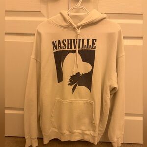Brandy Melville Cream Nashville Hoodie Navy Text